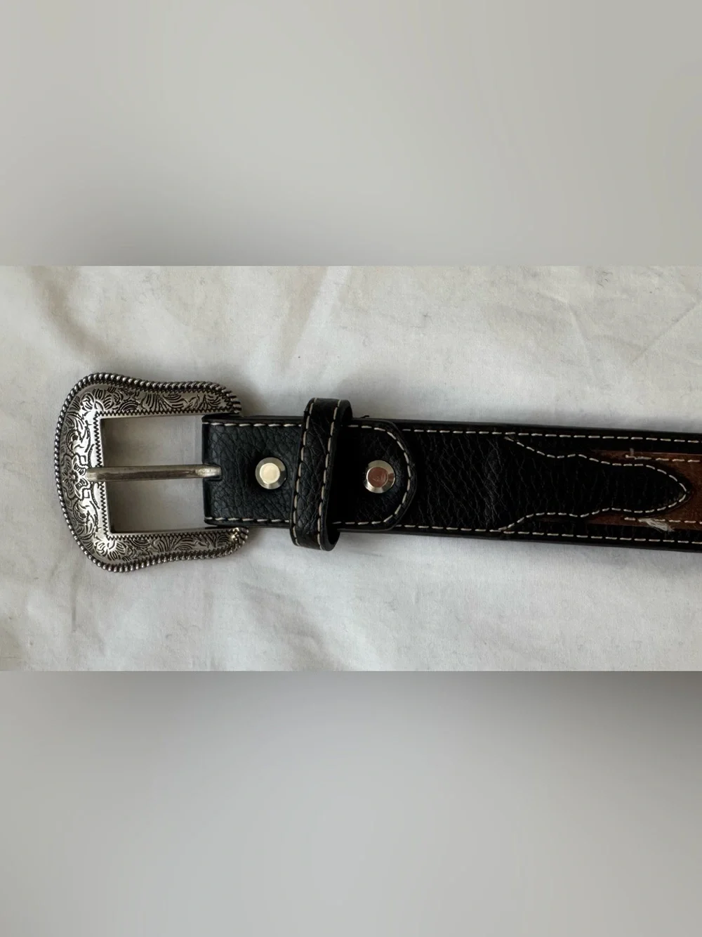 West Star Texas Kids GENUINE LEATHER BELT Brown & Black Western Round conches26”